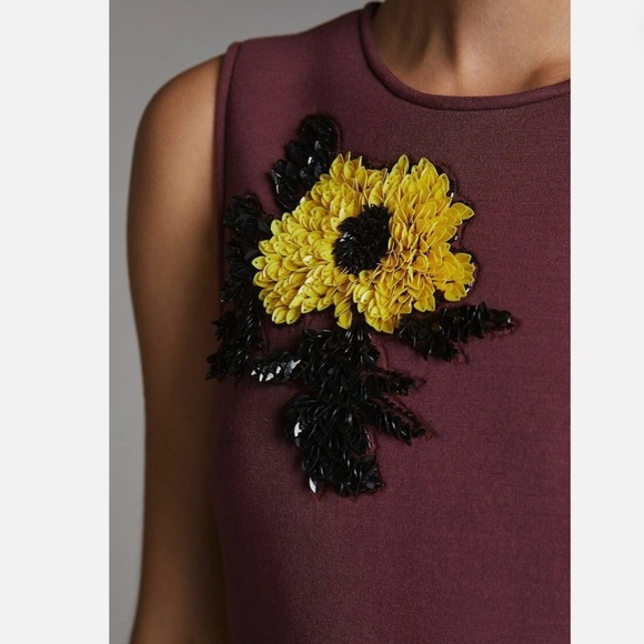 Anthropology Sequined Shift Mini Dress Dhruv Kapoor-Wine Color - Picture 4 of 9